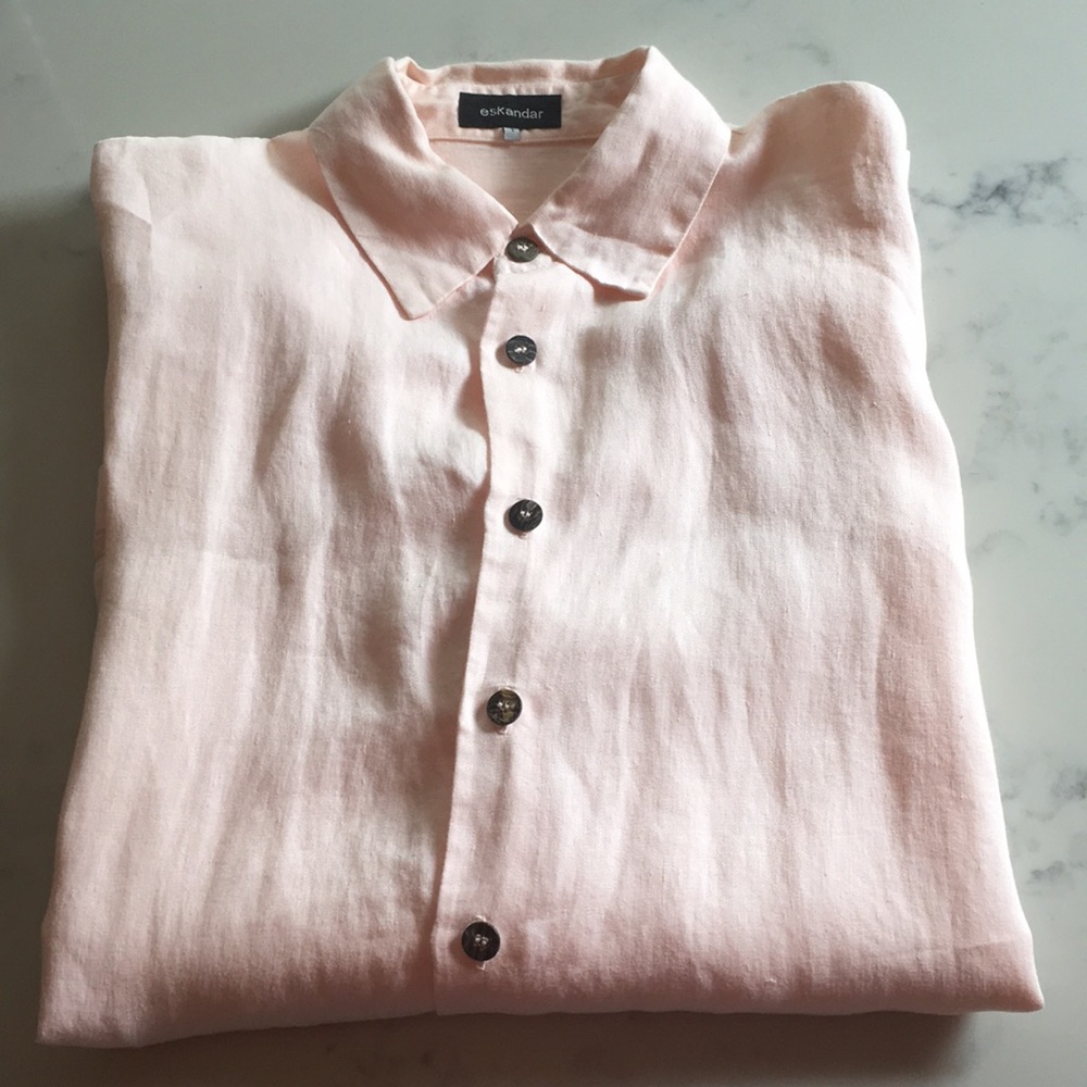 Eskandar Short Sleeve Linen Blouse